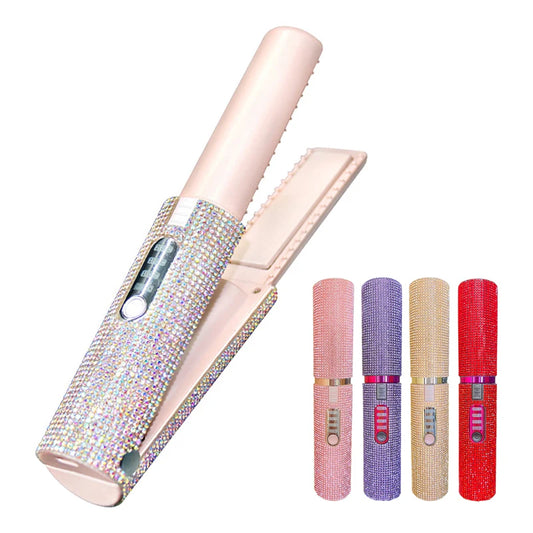 Diamond portable hair straightener
